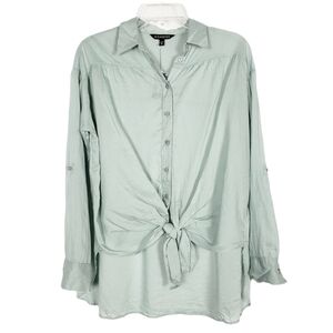 EXPRESS front tie lightweight button down top NWT